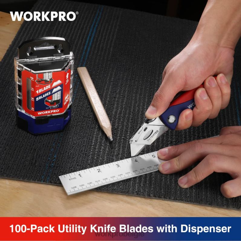 WORKPRO 100 stuks sk5 koolstofstalen mesbladen vervangend met dispenser 6BNP049 hulpmiddel rood/roze