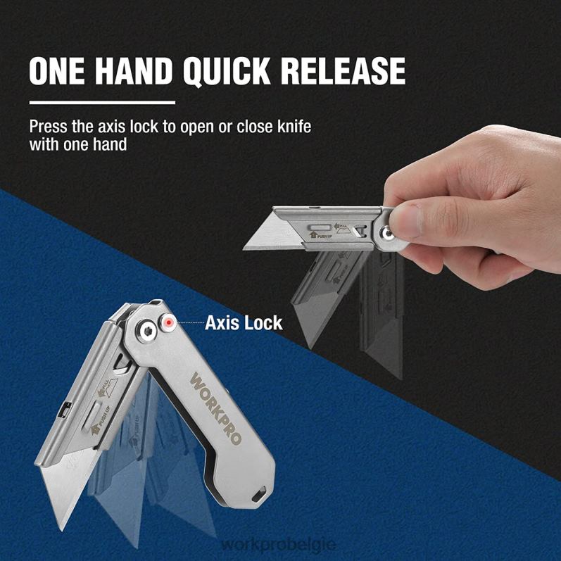 WORKPRO 3-delige opvouwbare messets, snelwisselmessen, box cutter 6BNP043 hulpmiddel behulpzaam