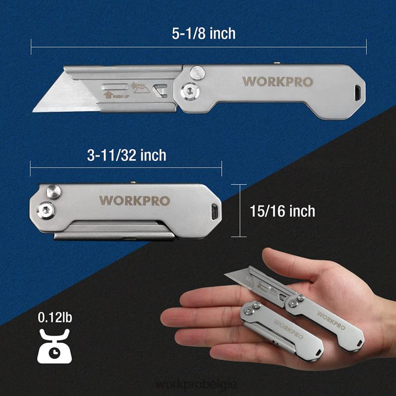 WORKPRO 3-delige opvouwbare messets, snelwisselmessen, box cutter 6BNP043 hulpmiddel behulpzaam