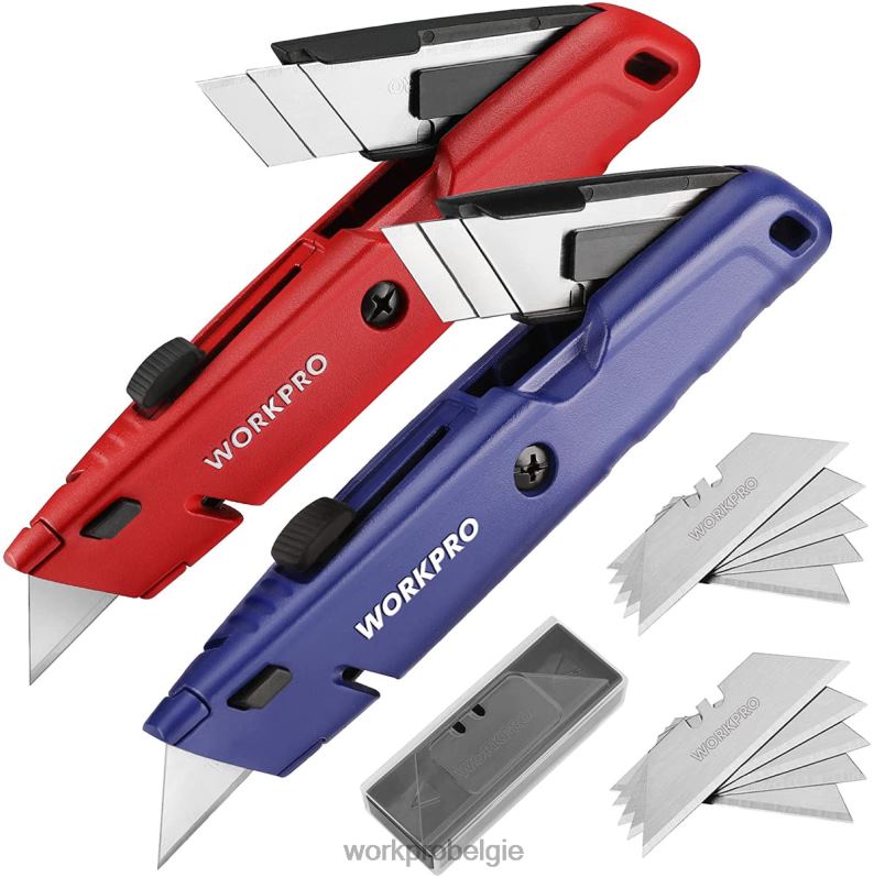 WORKPRO intrekbaar mes met extra mesopslag, 2 stuks snelwisselbare kokers 6BNP056 hulpmiddel morden