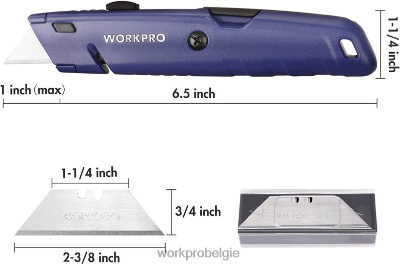WORKPRO intrekbaar mes met extra mesopslag, 2 stuks snelwisselbare kokers 6BNP056 hulpmiddel morden
