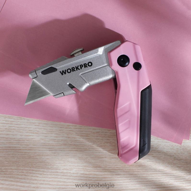 WORKPRO snelwisselbaar opvouwbaar mes met 12 extra messen 6BNP037 hulpmiddel roze