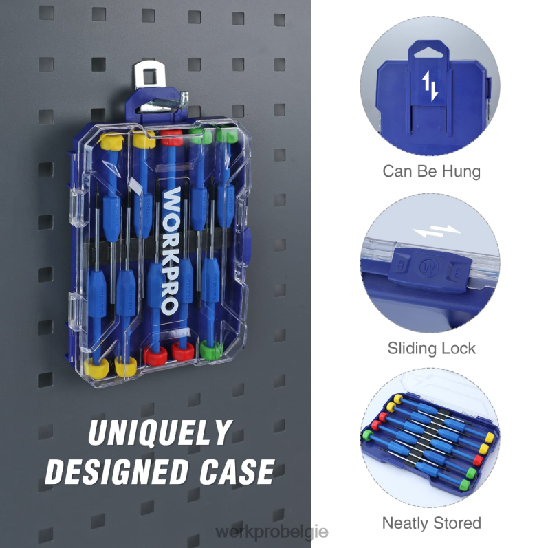 WORKPRO 10-delige precisieschroevendraaierset met koffer, kruiskop, gleuf, torx-ster, reparatieset voor magnetische schroevendraaier, antisliphandgreep 6BNP0103 hulpmiddel nieuw