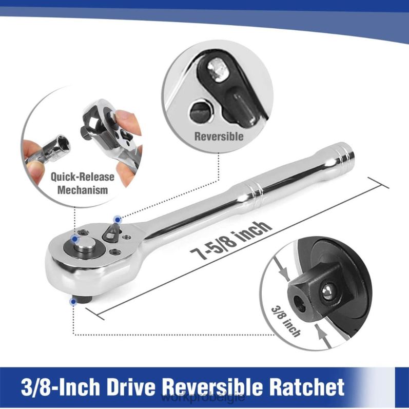 WORKPRO 39-delige dopsleutelset, 1/4-inch en 3/8-inch kleine dopsleutelset 6BNP0140 hulpmiddel nieuw