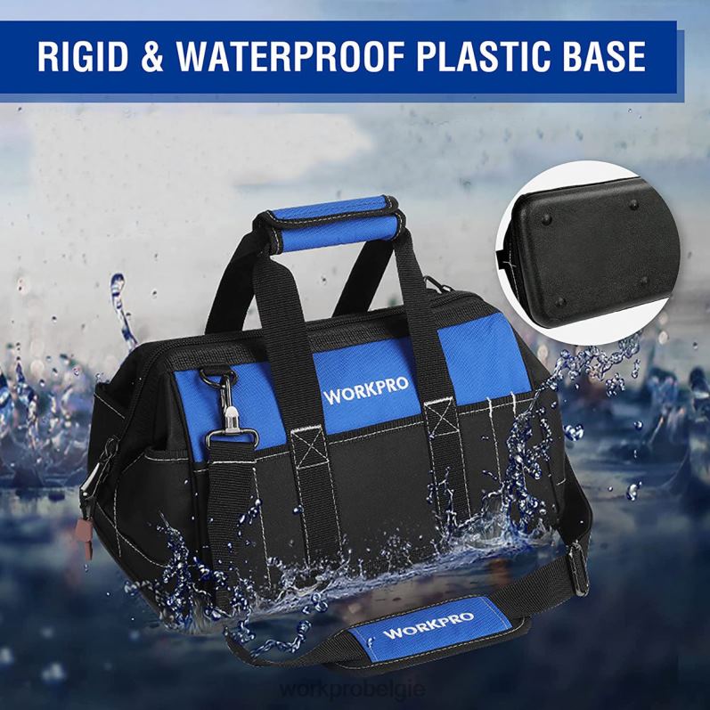 WORKPRO Gereedschapstas van 16 inch met brede opening en waterdichte gegoten bodem 6BNP034 opslag bruikbaar