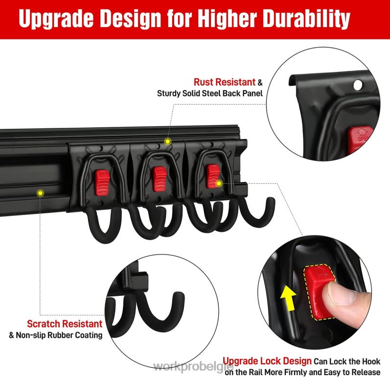 WORKPRO garage gereedschap organisator wandmontage tuin gereedschap organisator opbergrek zware gereedschaphangers 64 inch 6BNP021 opslag behulpzaam