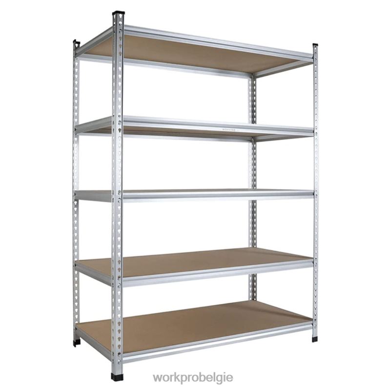 WORKPRO Opbergrek met 5 niveaus, verstelbaar opbergrek, zware plank van aluminiumlegering 6BNP09 opslag behulpzaam